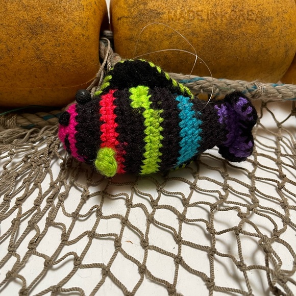 Crochet  Small Pink Faced Fish Lava Bead Essential Oil Diffuser Ornament SK - Picture 3 of 5